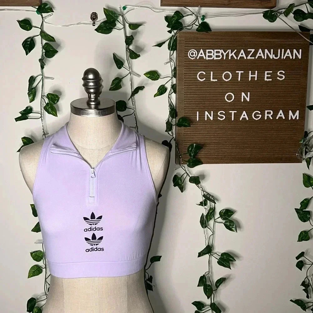 Adidas Quarter Zip Cropped Tank
